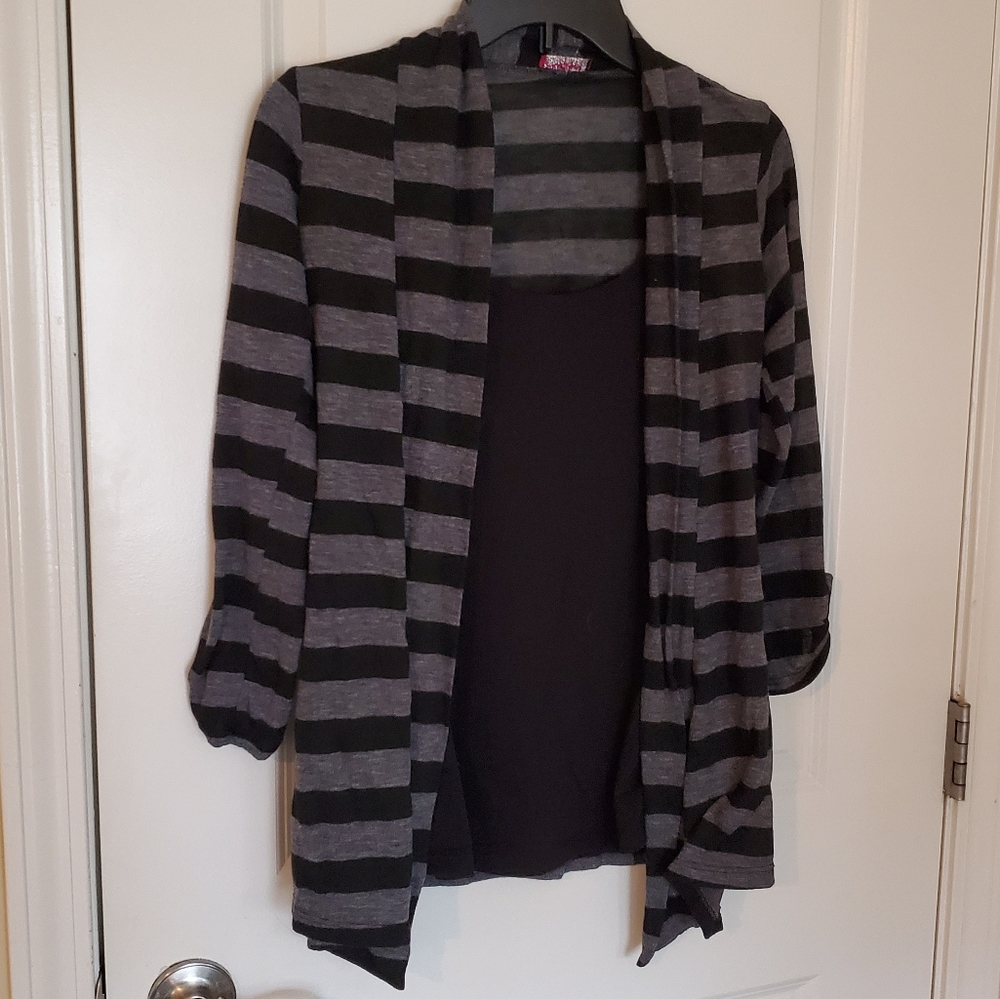 Maternity cardigan with built in tank